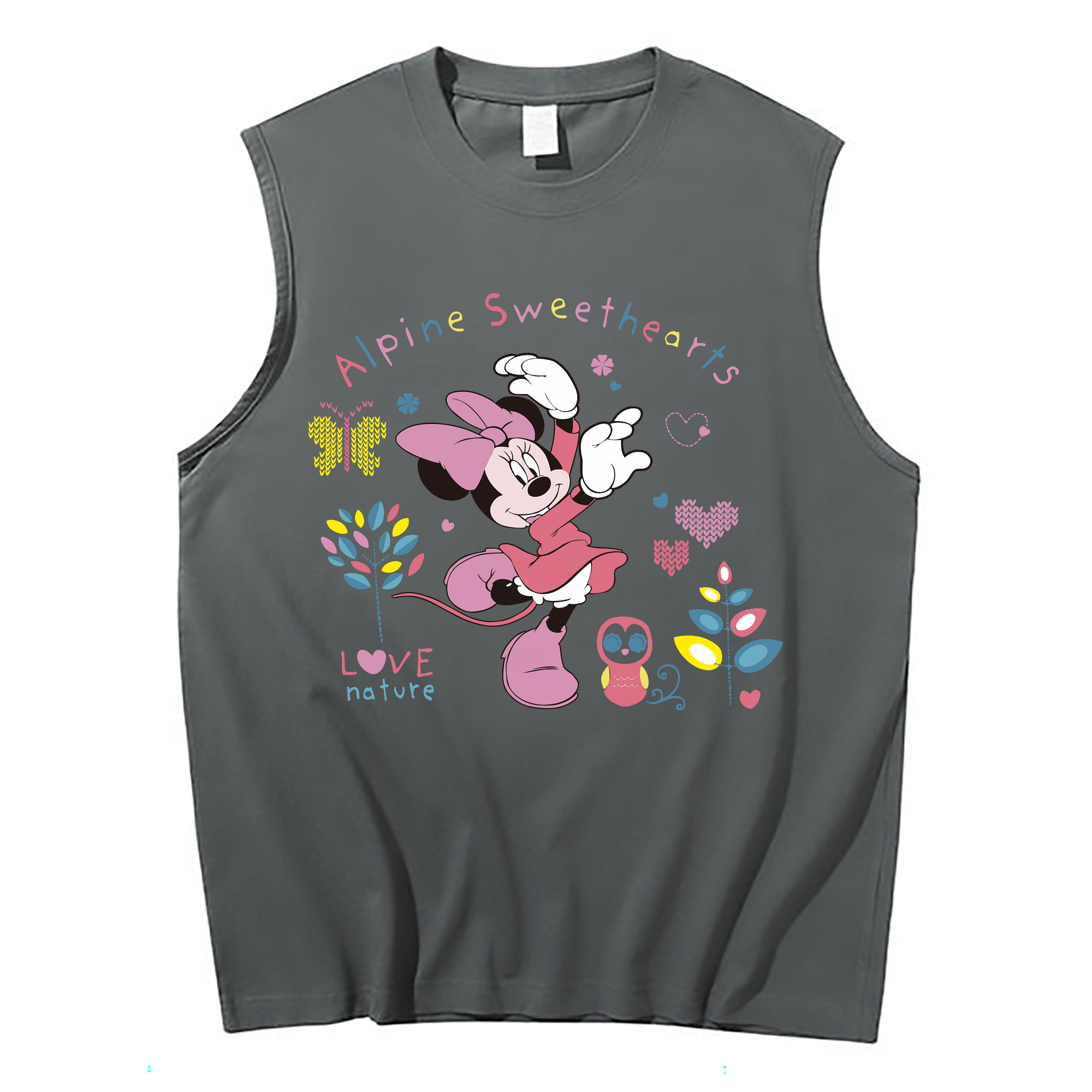 （画像用） ミッキーマウス Mickey Mouse コットン100％タンクトップ（フロントプリント）